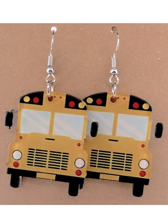 Fashion Jewelry Jewelry - School Bus Design Dangle Earrings Cute Back to School Style Fashion Jewelry